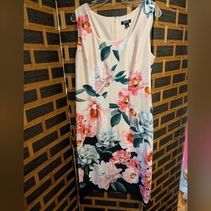 SLNY floral dress, knee length 12